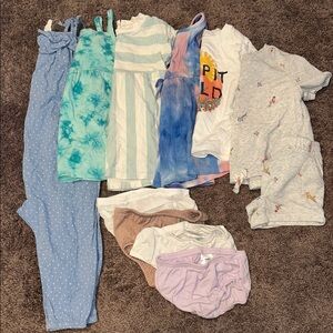 Babygirl toddler 18m & 18/24m spring & summer romper dress top bundle!